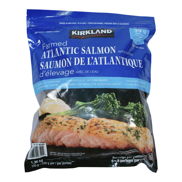 Kirkland Signature Frozen Atlantic Salmon, 1.36 kg